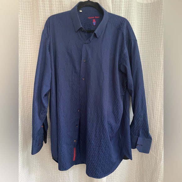 Visconti Navy Blure Long sleeve button down, Suze 2XL - Picture 1 of 6